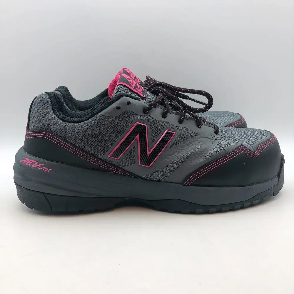 New Balance Women 589v1 Athletic Work Shoes 10 Wide Gray Pink Comp Toe EH SR NIB